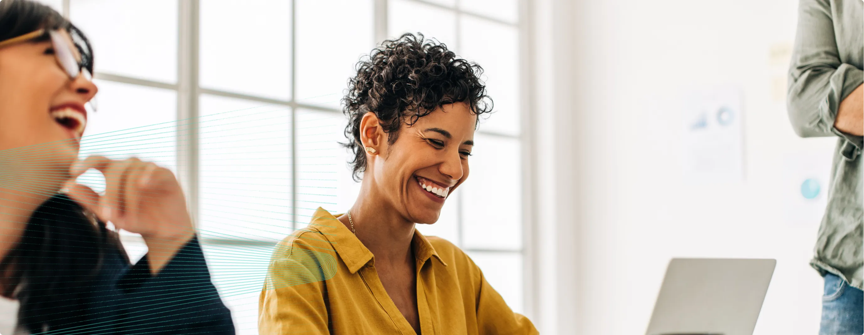 A woman with a smile on her face.